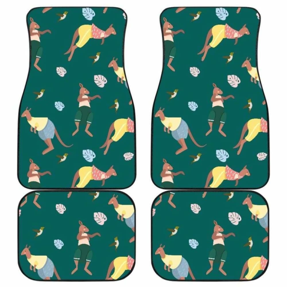 Kangaroo Leaves Pattern Front And Back Car Mats 174914 - YourCarButBetter