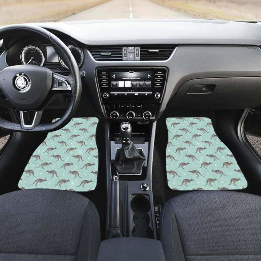 Kangaroo Pattern Background Front And Back Car Mats 174914 - YourCarButBetter