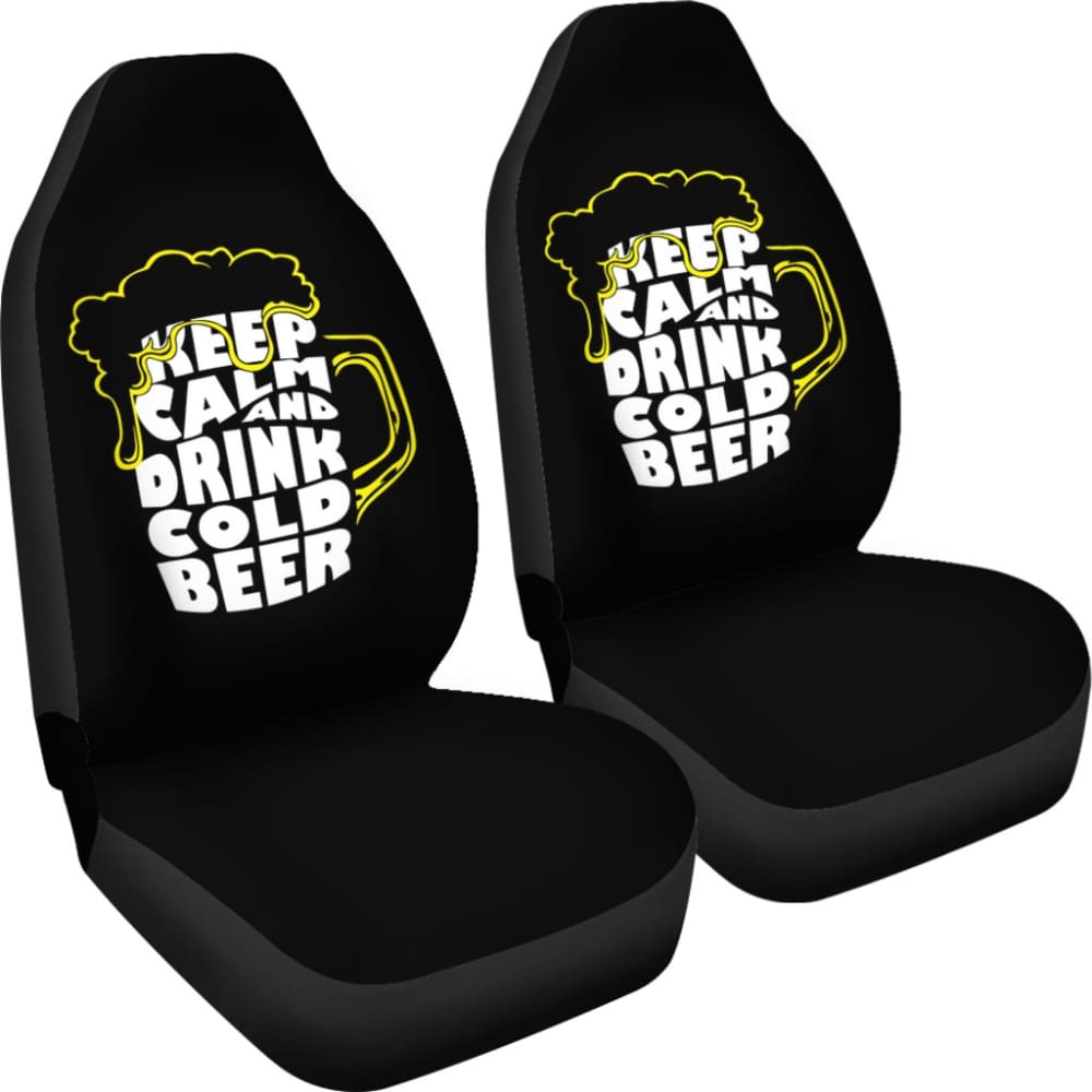 Keep Calm And Drink Cold Beer Car Seat Covers 210206 - YourCarButBetter
