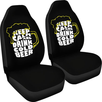 Keep Calm And Drink Cold Beer Car Seat Covers 210206 - YourCarButBetter