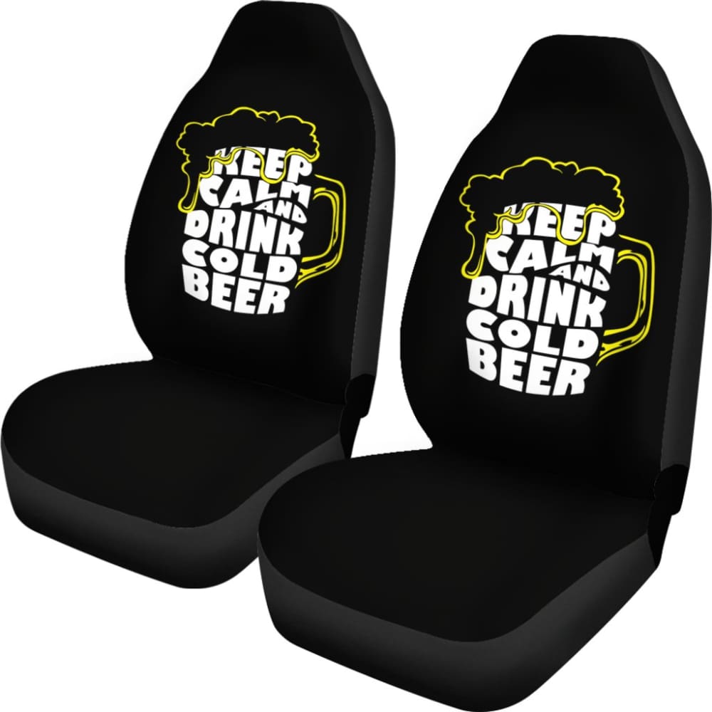 Keep Calm And Drink Cold Beer Car Seat Covers 210206 - YourCarButBetter