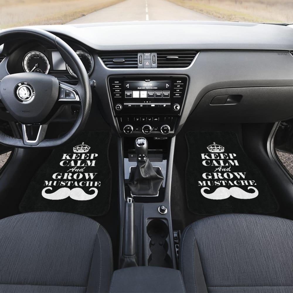 Keep Calm and Grow Mustache Amazing Gift Idea Car Floor Mats 210305 - YourCarButBetter