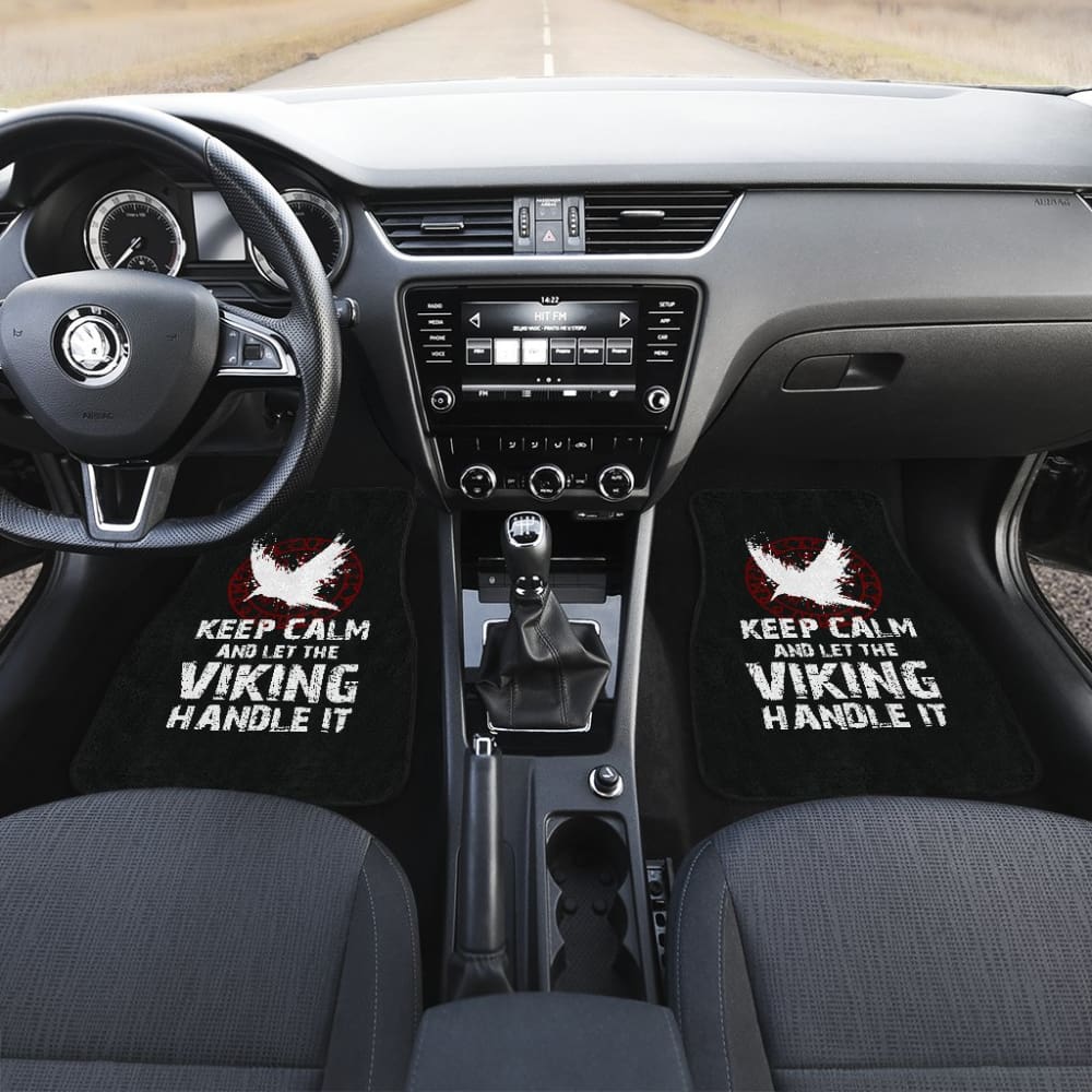 Keep Calm And Let The Viking Handle It Vegvisir The Runic Compass Car Floor Mats 210803 - YourCarButBetter