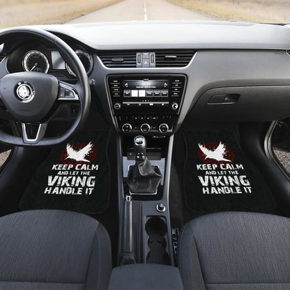 Keep Calm And Let The Viking Handle It Vegvisir The Runic Compass Car Floor Mats 210803 - YourCarButBetter
