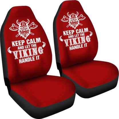 Keep Calm And Let The Viking Handle It Viking Warrior Car Seat Covers 210803 - YourCarButBetter