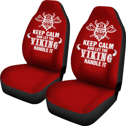 Keep Calm And Let The Viking Handle It Viking Warrior Car Seat Covers 210803 - YourCarButBetter
