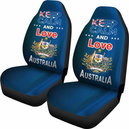 Keep Calm And Love Australia Car Seat Covers Version Blue 2 163730 - YourCarButBetter