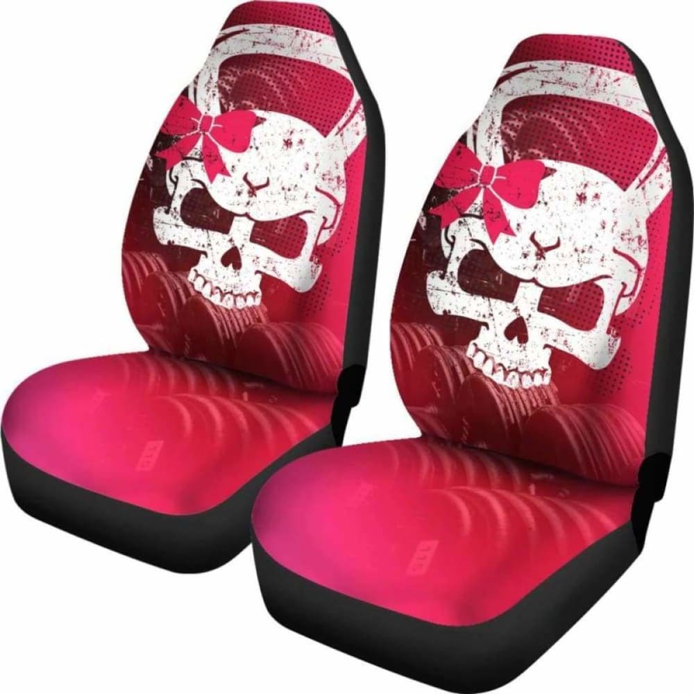 Kettlebell Skull Fitness Car Seat Covers 192609 - YourCarButBetter