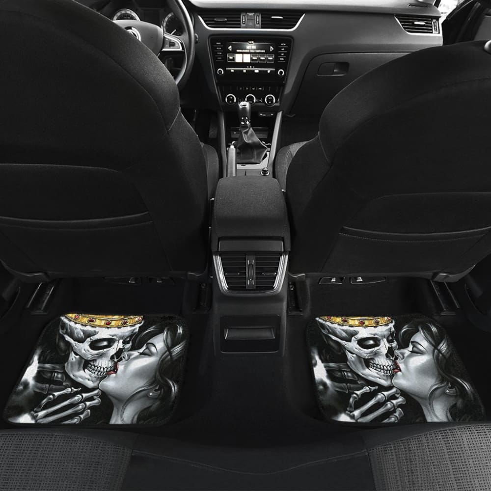King Kiss Skull Car Floor Mats 213101 - YourCarButBetter