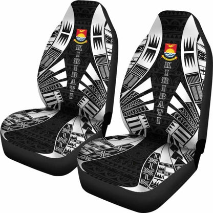 Kiribati Car Seat Covers - Kiribati Coat Of Arms Polynesian Tattoo Black - 9 174914 - YourCarButBetter
