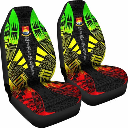 Kiribati Car Seat Covers - Kiribati Coat Of Arms Polynesian Tattoo Reggae - 9 174914 - YourCarButBetter