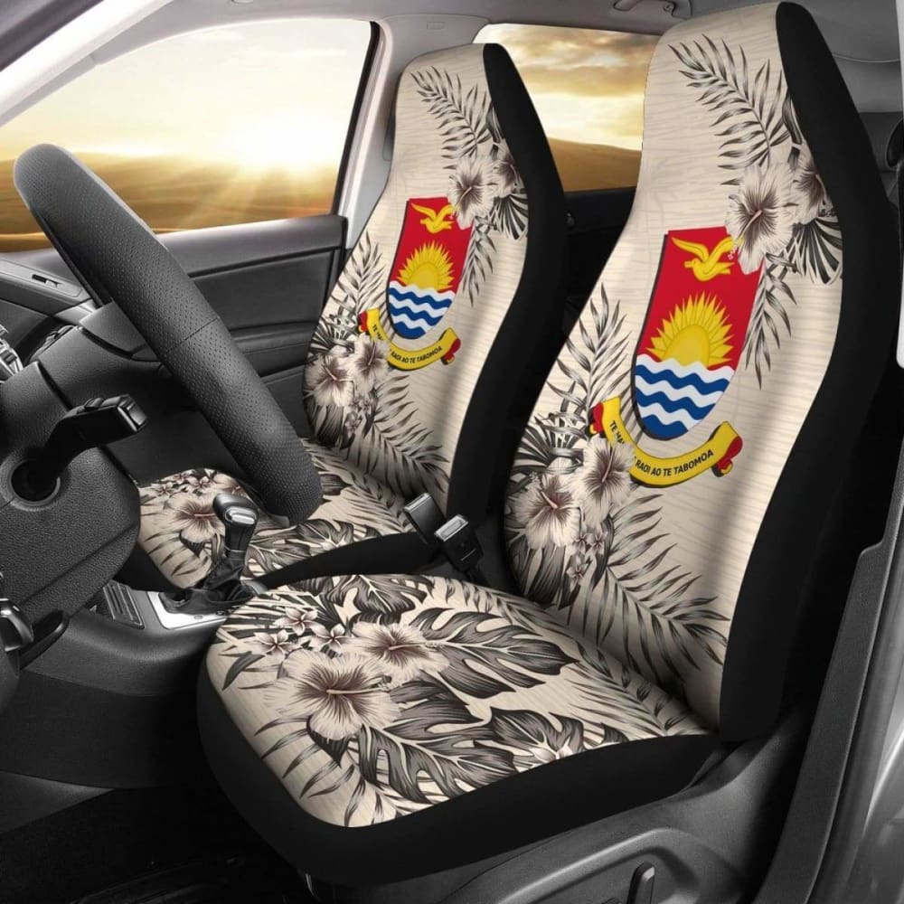 Kiribati Car Seat Covers The Beige Hibiscus (Set Of Two) 7 232125 - YourCarButBetter