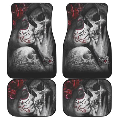 Kissing Skeleton Sugar Skull Gothic Calavera Car Floor Mats 210301 - YourCarButBetter