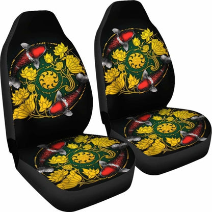 Koi Fish Car Seat Covers - Lotus Koi Fish Yin Yang - 154230 - YourCarButBetter