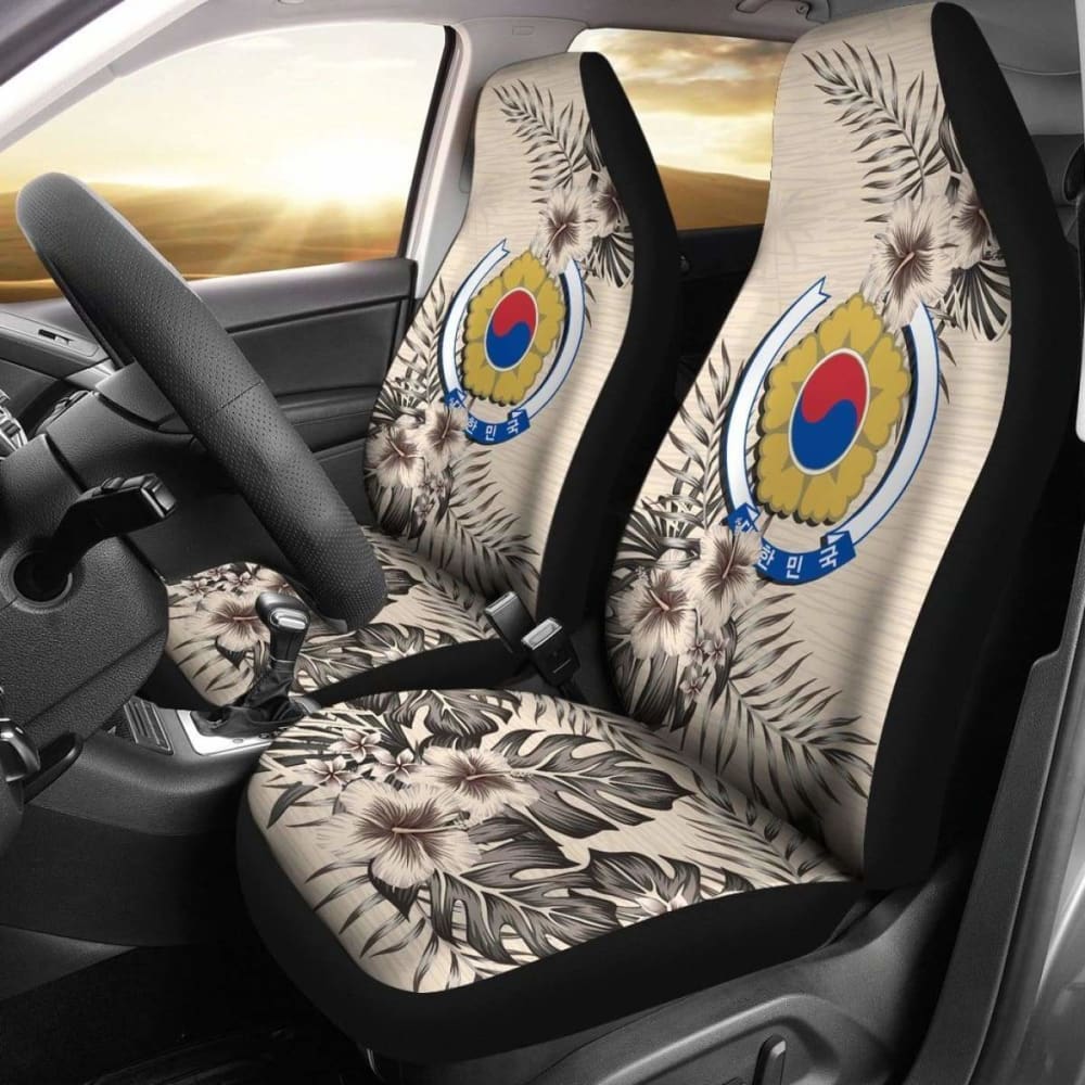 Korea Car Seat Covers The Beige Hibiscus (Set Of Two) 7 232125 - YourCarButBetter