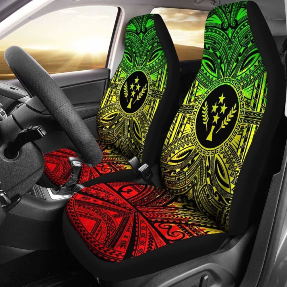 Kosrae Car Seat Cover - Kosrae Coat Of Arms Polynesian Reggae Style 105905 - YourCarButBetter