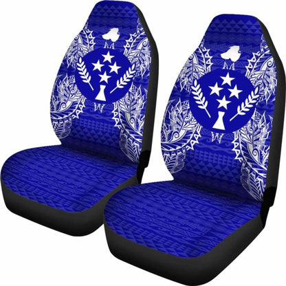 Kosrae Car Seat Cover - Kosrae Flag Map Blue - 105905 - YourCarButBetter