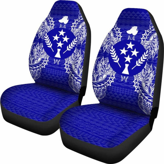 Kosrae Car Seat Cover - Kosrae Flag Map Blue - 105905 - YourCarButBetter