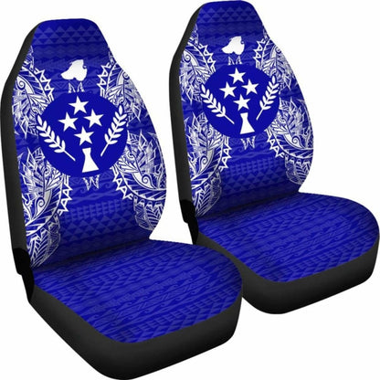 Kosrae Car Seat Cover - Kosrae Flag Map Blue - 105905 - YourCarButBetter