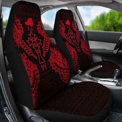 Kosrae Car Seat Cover - Kosrae Flag Map Red - 105905 - YourCarButBetter