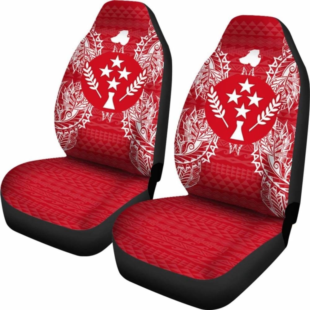 Kosrae Car Seat Cover - Kosrae Flag Map Red White - 105905 - YourCarButBetter