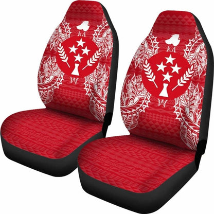 Kosrae Car Seat Cover - Kosrae Flag Map Red White - 105905 - YourCarButBetter