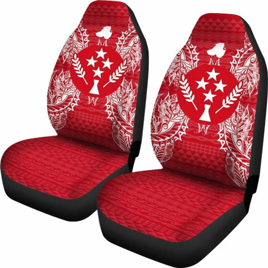 Kosrae Car Seat Cover - Kosrae Flag Map Red White - 105905 - YourCarButBetter