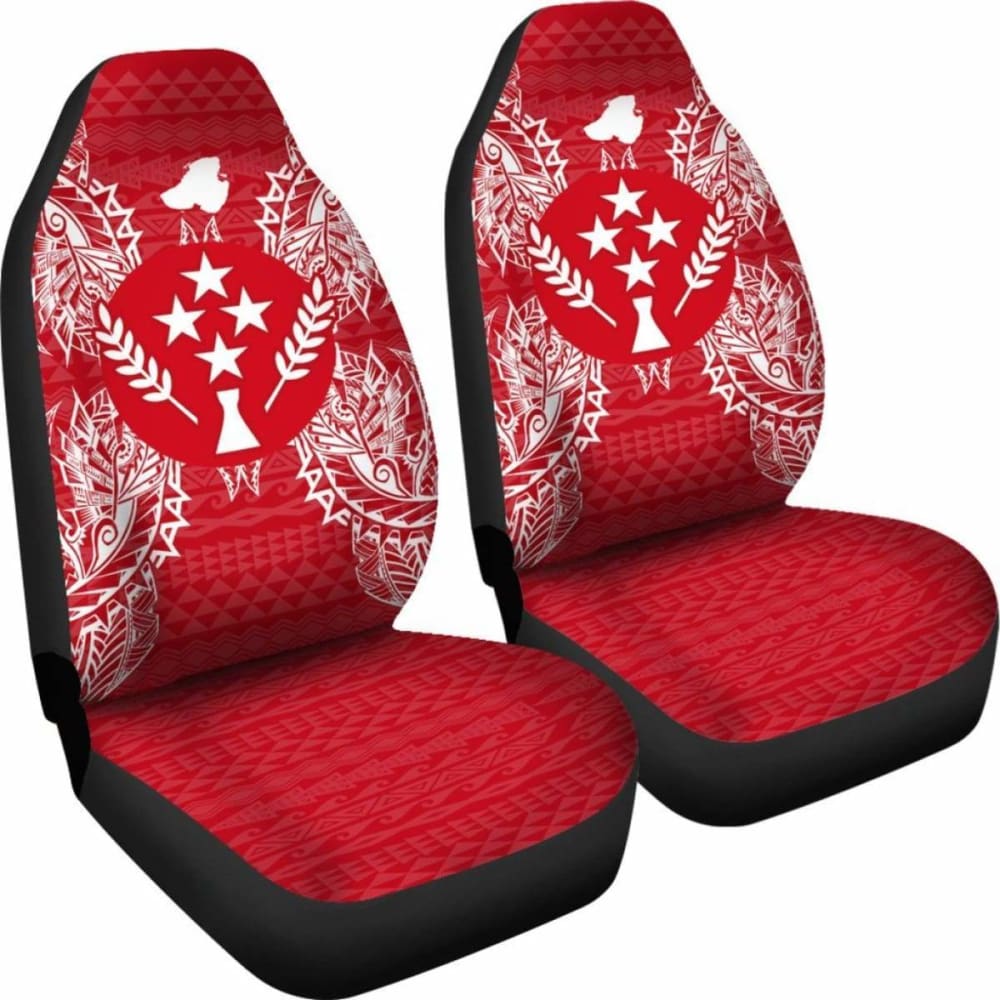 Kosrae Car Seat Cover - Kosrae Flag Map Red White - 105905 - YourCarButBetter