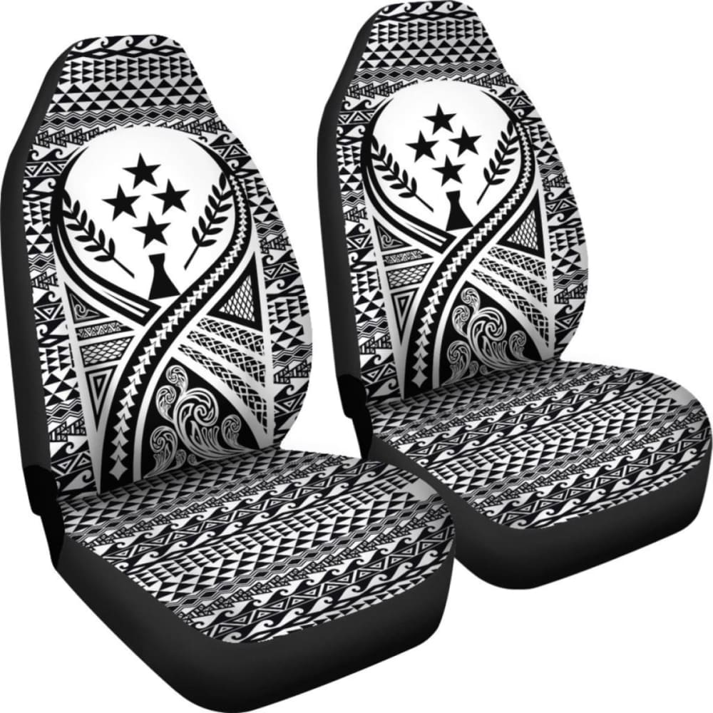 Kosrae Car Seat Cover - Kosrae Flag Polynesian Tattoo Black - 9 174914 - YourCarButBetter