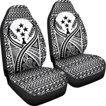 Kosrae Car Seat Cover - Kosrae Flag Polynesian Tattoo Black - 9 174914 - YourCarButBetter