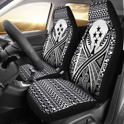 Kosrae Car Seat Cover - Kosrae Flag Polynesian Tattoo Black - 9 174914 - YourCarButBetter
