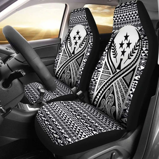 Kosrae Car Seat Cover - Kosrae Flag Polynesian Tattoo Black - 9 174914 - YourCarButBetter