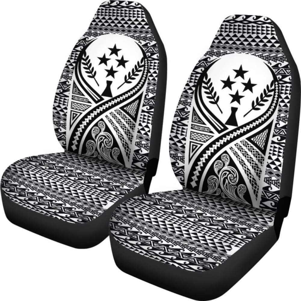 Kosrae Car Seat Cover - Kosrae Flag Polynesian Tattoo Black - 9 174914 - YourCarButBetter