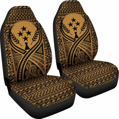 Kosrae Car Seat Cover - Kosrae Flag Polynesian Tattoo Gold - 9 174914 - YourCarButBetter