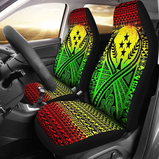 Kosrae Car Seat Cover - Kosrae Flag Polynesian Tattoo Reggae - 9 174914 - YourCarButBetter
