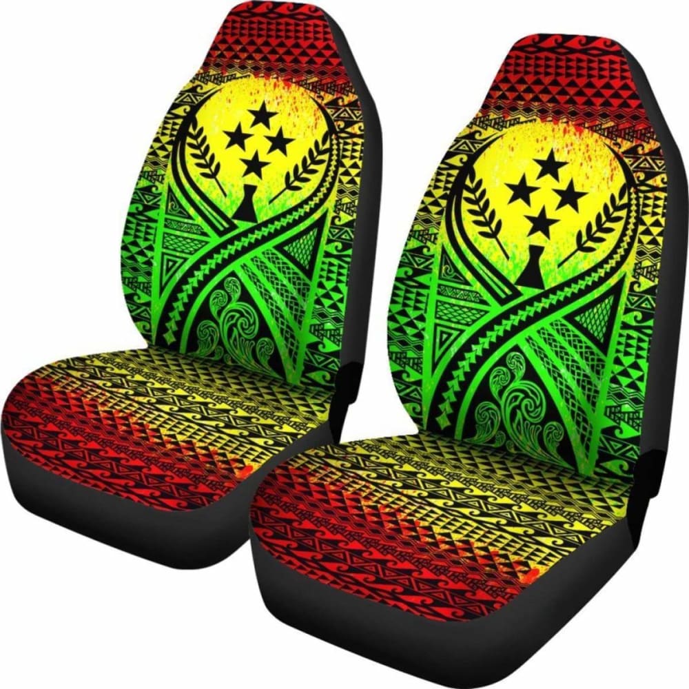 Kosrae Car Seat Cover - Kosrae Flag Polynesian Tattoo Reggae - 9 174914 - YourCarButBetter