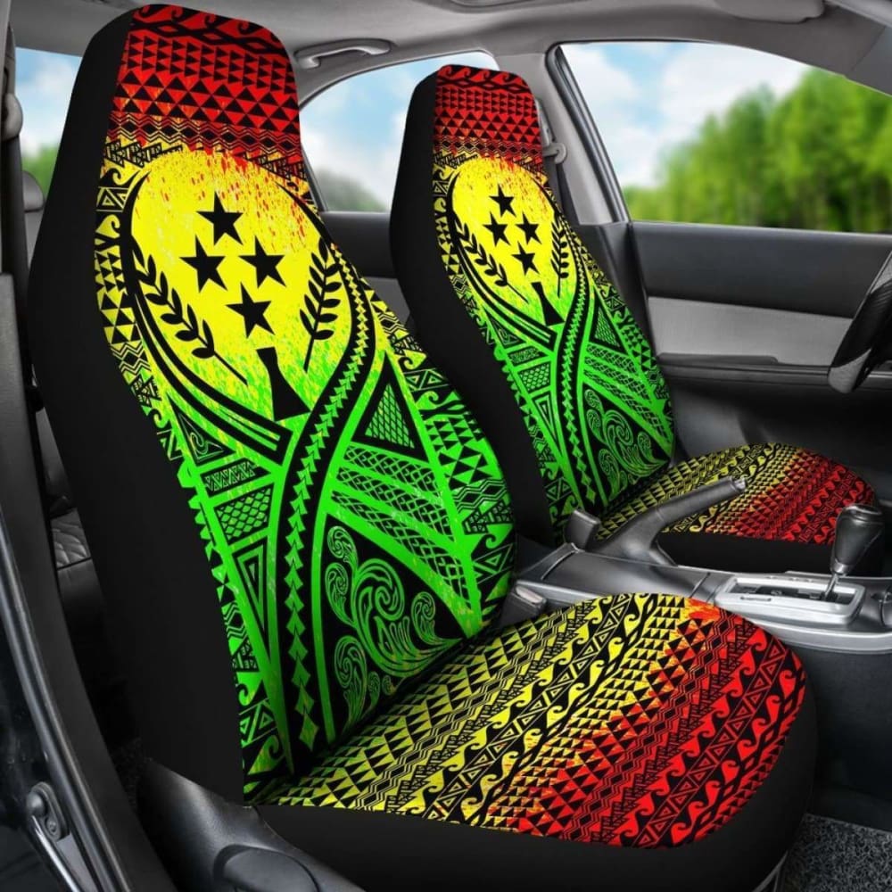 Kosrae Car Seat Cover - Kosrae Flag Polynesian Tattoo Reggae - 9 174914 - YourCarButBetter