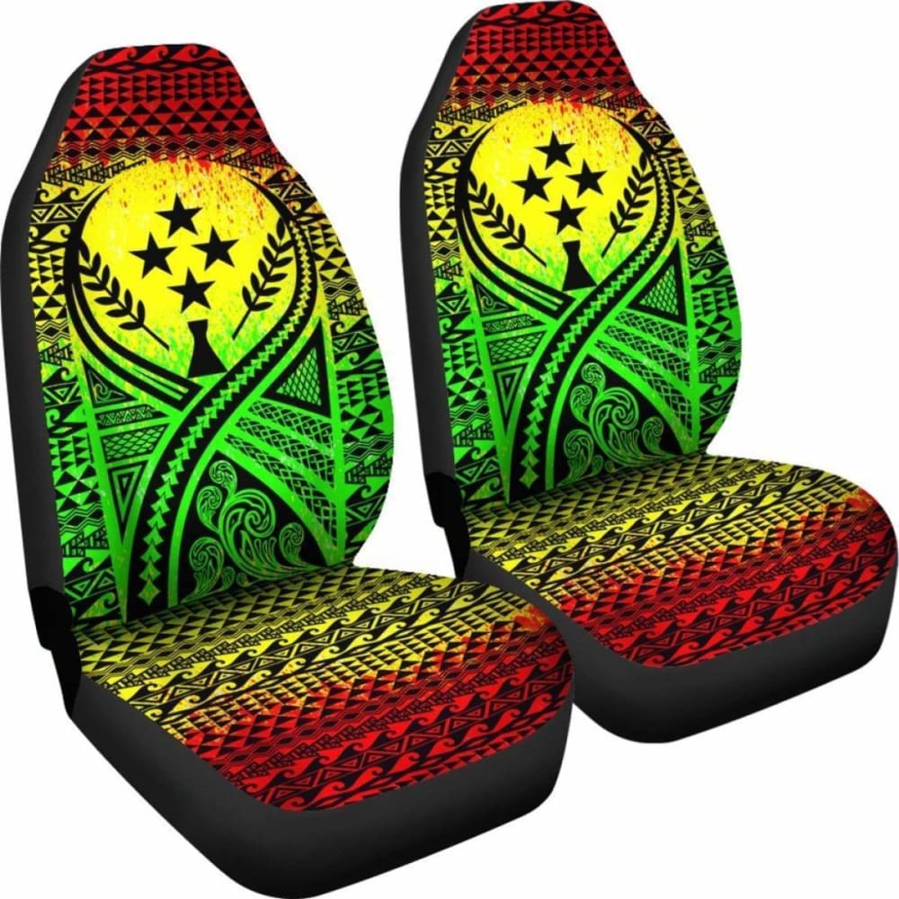 Kosrae Car Seat Cover - Kosrae Flag Polynesian Tattoo Reggae - 9 174914 - YourCarButBetter