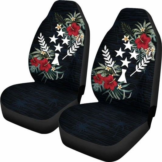Kosrae Car Seat Covers - Kosrae Flag Hibiscus - 232125 - YourCarButBetter