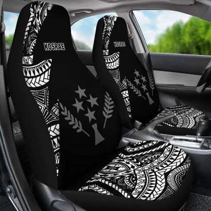 Kosrae Car Seat Covers - Micronesian Pattern Flash Black - 105905 - YourCarButBetter