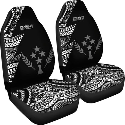 Kosrae Car Seat Covers - Micronesian Pattern Flash Black - 105905 - YourCarButBetter