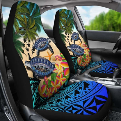 Kosrae Car Seat Covers - Polynesian Turtle Coconut Tree And Plumeria Amazing 091114 - YourCarButBetter