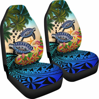 Kosrae Car Seat Covers - Polynesian Turtle Coconut Tree And Plumeria Amazing 091114 - YourCarButBetter