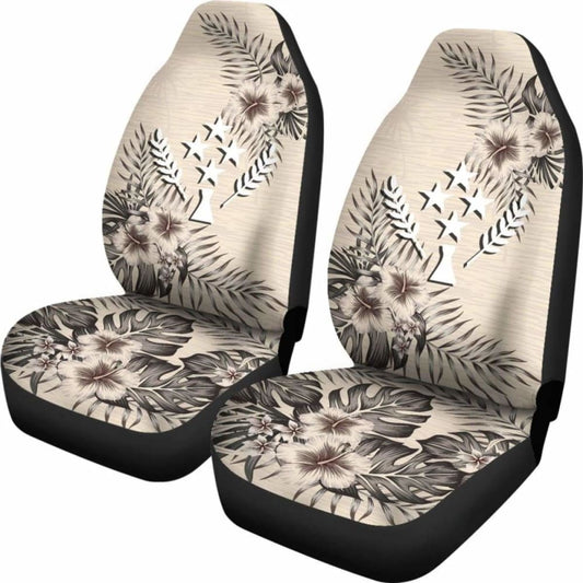 Kosrae Car Seat Covers The Beige Hibiscus (Set Of Two) 7 232125 - YourCarButBetter