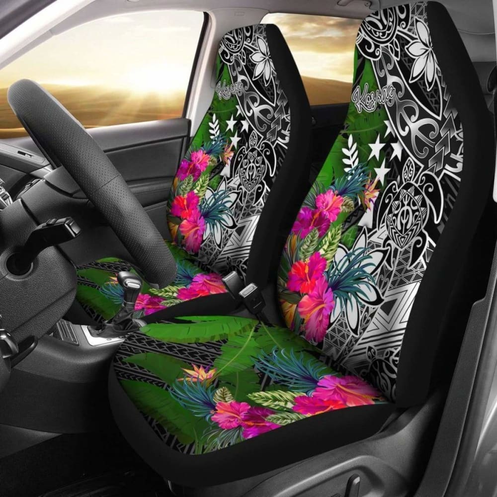 Kosrae Car Seat Covers - Turtle Plumeria Banana Leaf - Amazing 091114 - YourCarButBetter