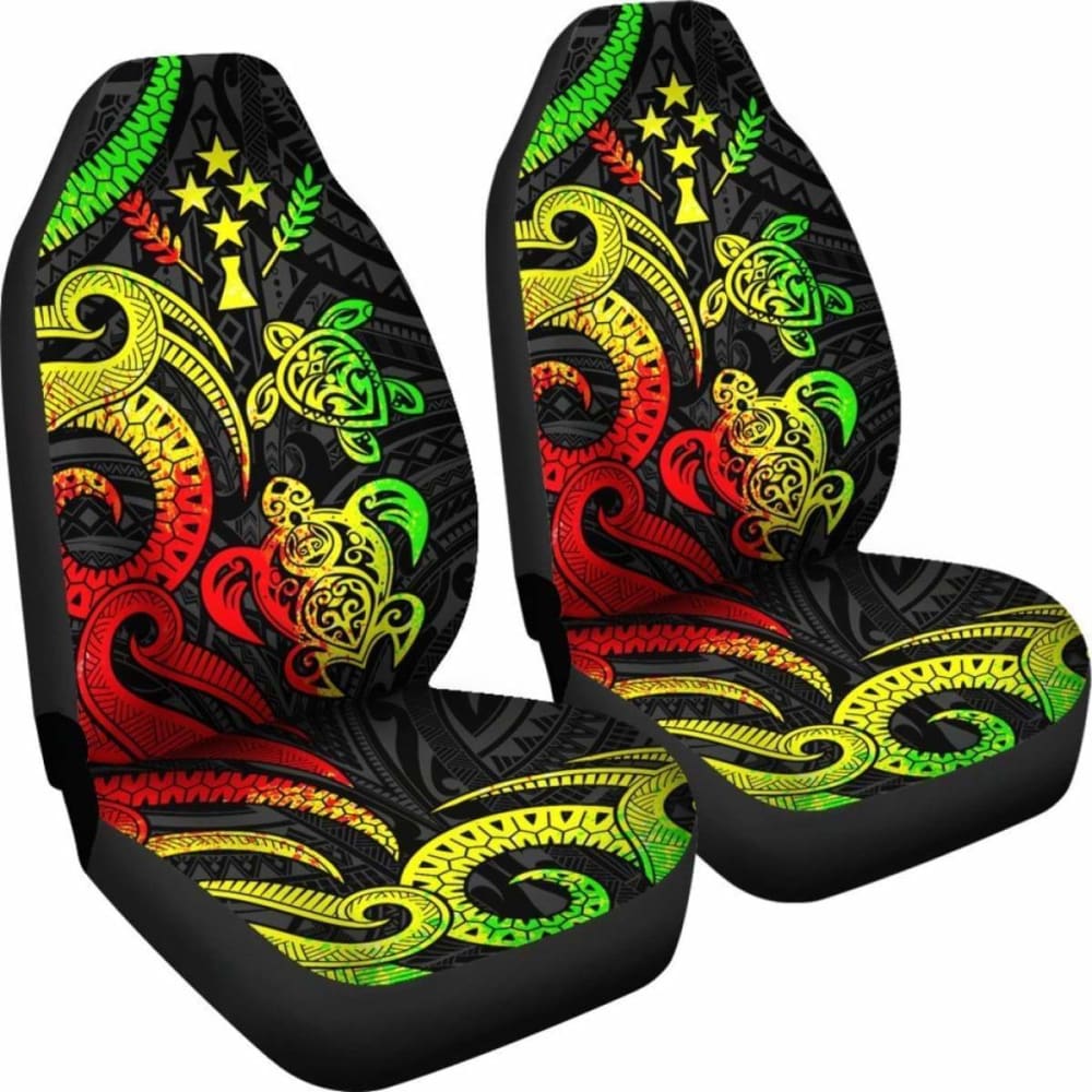 Kosrae Micronesian Car Seat Covers - Reggae Tentacle Turtle - 091114 - YourCarButBetter