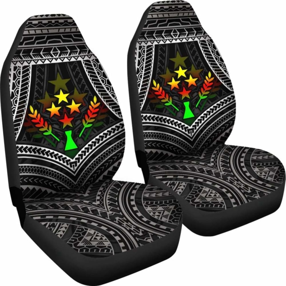 Kosrae Polynesian Car Seat Covers - Kosrae Flag Reggae Color - 18 105905 - YourCarButBetter