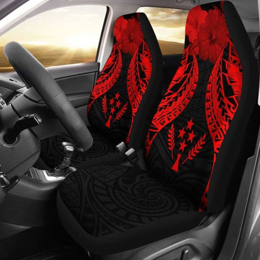 Kosrae Polynesian Car Seat Covers Pride Seal And Hibiscus Red - 232125 - YourCarButBetter