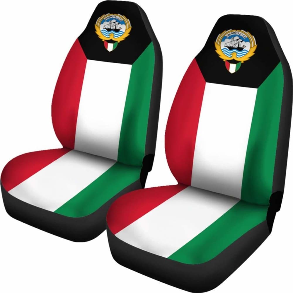 Kuwait Seat Cover Flag And Coat Of Arms 105905 - YourCarButBetter