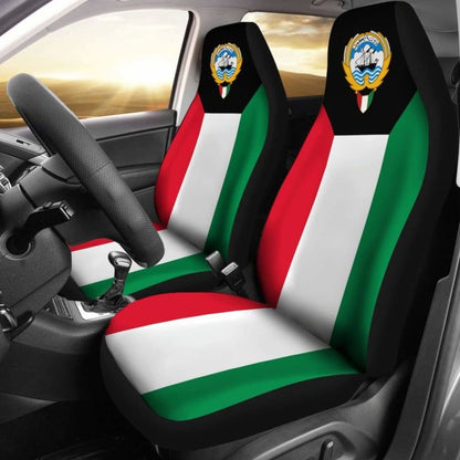 Kuwait Seat Cover Flag And Coat Of Arms 105905 - YourCarButBetter